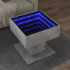 zahrada-XL Konferenčný stolík s LED betónový 50x50x45cm kompozitné drevo 847528