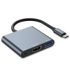 USB-C ADAPTÉR TECH-PROTECT V1-HUB 3V1 – HDMI 4K, USB-A 3.0, USB-C PD 100W, SIVÝ