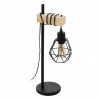 Stojaca lampa Eglo čierna oceľ, drevo 44079
