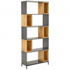 Carryhome REGÁL, čierna, farba duba, tmavosivá, železo, 80/194/30 cm - Kancelárske regály - 002798013102