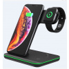 Bezdrátová nabíječka / stojánek 3in1 / 15W černá
