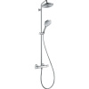 HANSGROHE Raindance S Showerpipe EcoSmart nástenný sprchový systém s termostatom, horná sprcha 1jet priemer 236 mm, ručná sprcha 3jet, chróm, 27116000