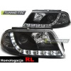 Predné svetlá Volkswagen Passat 3BG, 2001-2004, LED Daylight, čierne black + RL atest