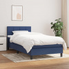 vidaXL Boxspring posteľ s matracom modrá 100x200 cm látka - Modrá - 8428-150190