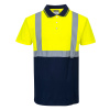 PORTWEST HI-VIS S479 / Reflexná funkčná polokošeľa - HV žltá/námorná modrá L