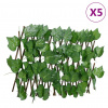 vidaXL Rozťahovacia mriežka s umelým hroznom zelená 5 ks 180x20 cm - Zelená - 137893-84342