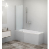 ROTH PXV1 75cm vaňová zástena pevná, profil brillant, sklo transparent, 453-7500000-00-02