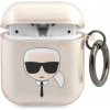 Karl Lagerfeld Puzdro Karl Lagerfeld KLA2UKHGD Glitter Karl`s Head, pre Apple AirPods, zlaté KLA2UKHGD