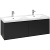 VILLEROY & BOCH Subway 3.0 závesná skrinka pod dvojumývadlo, 2 zásuvky, s LED osvetlením, 1272 x 478 x 429 mm, Volcano Black, C567L1VL