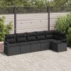 zahrada-XL Súprava záhradných pohoviek 6 pcs Čierna Poly ratan 3346403