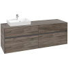 VILLEROY & BOCH Collaro závesná skrinka pod umývadlo na dosku (umývadlo vľavo), 4 zásuvky, 1600 x 500 x 548 mm, Stone Oak, C07800RK