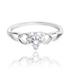 MINET JMAS0181SR - Strieborný prsteň LOVE s bielym zirkónom srdce 53