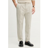 Calvin Klein oblekové nohavice pánske bavlnené s elastanom LV04LE612G béžová 36/32