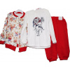 Detský komplet - Detská súprava 68 biela, čierna, červená, ružová, viacnásobná, zelená 3 ks. (Pattic * Dresik 3 -Cch Set in Flowers - 68 cm)