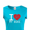 Dámské tričko pro cyklisty I love my bike, Barva Modrá, Velikost XL, Canvas Dámské tričko s krátkým rukávem Bezvatriko.cz 0157