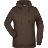 James & Nicholson Mikina JN 795 s kapucí, dámská COT02079514500-brown XS Hnědá
