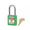 Bezpečnostný visiaci zámok - systém rôznych uzáverov - zelený