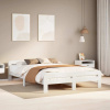 vidaXL Posteľ s matracom biely 150x200 cm masívna borovica - Biela - 212354-195650