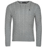 Polo Ralph Lauren Svetre PULL COL ROND EN MAILLE TORSADEE Šedá