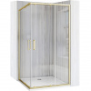 Rea City, sprchovací kút s posuvnými dverami 100(dvere) x 80(dvere) x 190 cm, zlatý matný profil + čierna sprchová vanička Savoy, KPL-K74502