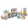 Viga Vlak s vagónmi a zvieratami 44015 (Drevený vláčik Viga 44015 PolarB TAY BLOCKS TRUCK PUZZLE)