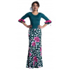 Happy Dance, Sukne na flamenco s vsadkami EF118, s bodkami a kvetmi 40