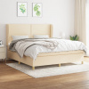vidaXL Posteľný rám boxspring s matracom krémový 180x200 cm látka - Krémová - 115798-63299