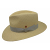Luxusný panamský klobúk Fedora so šedou stuhou - Mayser Colmar - UV faktor 80 Veľkosť: 62 cm