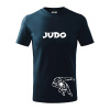 Judo nápis + postavy - Tričko detské bavlnené - 158 cm/12 rokov ( Tmavomodrá (takmer čierna) )