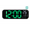 LED digitálne hodiny s teplotou DH9016.1, zelené čísla