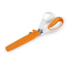 Krajčírske nožnice Fiskars na silné látky dĺžka 21 cm - biela oranžová