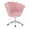 LuxuryForm DESIGN Kreslo FREY VELUR na striebornej podstave s kolieskami - ružové