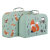 A Little Lovely Company - sada dvoch kartónových kufríkov - kamaráti z lesa