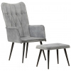 vidaXL Kreslo wingback s podnožkou sivé vintage plátno - Sivá - 20865-162414