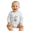 Detské body s potlačou New Baby Králiček s balónikmi Biela 80 (9-12m)