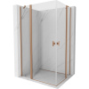 Mexen, Mexen Mist Duo výklopný sprchový kút 100 x 80 cm, transparentný, brúsená meď - 8A4-100-080-65-00