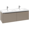 VILLEROY & BOCH Subway 3.0 závesná skrinka pod dvojumývadlo, 2 zásuvky, s LED osvetlením, 1272 x 478 x 429 mm, Taupe, C567L1VM