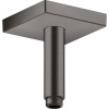 AXOR ShowerSolutions prívod zo stropu, rozeta Square, dĺžka 100 mm, kartáčovaný čierny chróm, 26437340