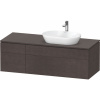 DURAVIT L-Cube závesná skrinka pod umývadlo na dosku (umývadlo vpravo), 4 zásuvky, 1420 x 550 x 482 mm, dub tmavý kartáčovaný, LC4875072720000