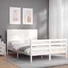 zahrada-XL Posteľný rám s čelom biely 140x200 cm masívne drevo 3194637