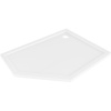 Mexen Flow päťuholníkový sprchový kút slim pravý 100 x 80 cm, biely lesk - 46P108010R