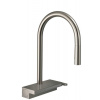 HansGrohe M81 - Drezová batéria Aquno Select s výsuvnou koncovkou a plochým sprchovým prúdom, vzhľad nerezový 73837800