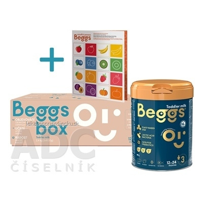 Beggs 3 box batoľacie mlieko, výživa malých detí (od ukonč. 12. do 24. mesiaca) + pexeso, 3x800 g (2,4 kg)