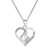 Strieborný náhrdelník matka a dieťa so Swarovski kryštálmi biely 32073.1