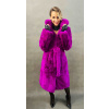 Dámsky kožuch zajac-rex 258022 fuchsia