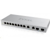 Zyxel XGS1010-12 12-port Gigabit Switch, 8x gigabit RJ45, 2x 2,5GbE RJ45, 2x SFP+ XGS1010-12-ZZ0102F