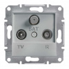 Schneider Electric Slovakia spol. s r.o. Asfora EPH3500261 - zásuvka anténna TV-R-SAT priebežná - 4 dB - aluminium