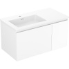 Mexen Orio, kúpeľňová skrinka 90 cm s umývadlom Otis vľavo, 1S, 1D, biela matná, 91A13-09047-3-BBFF01-W18L01