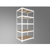 Kovový regál do domácnosti Biedrax 50 x 75 x 240 cm, biely - 5 políc MDF