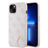 Zadný kryt Guess PU 4G Strass Triangle Metal Logo pre iPhone 15 Pink
